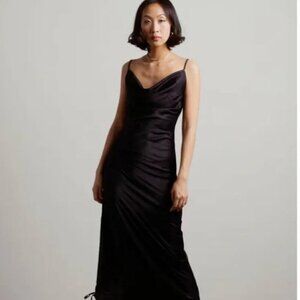 Zara Black Satin Cami Slip Dress